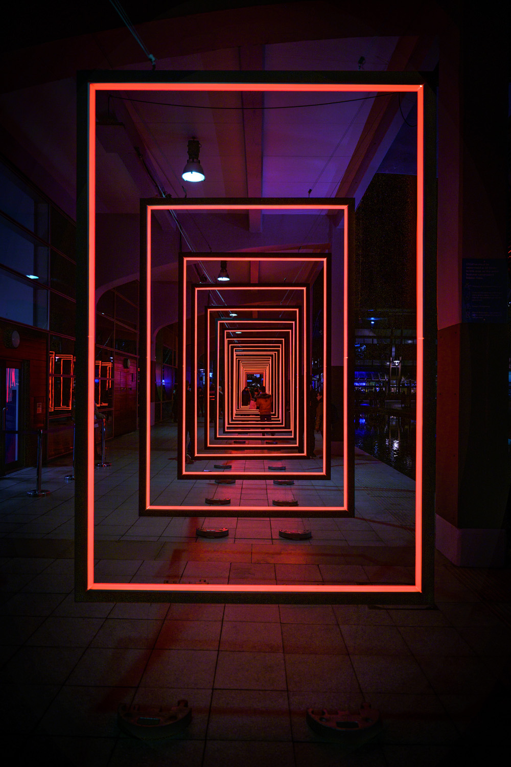 Installation lumière Frame Perspective d'Olivier Ratsi au Bristol Light Festival.